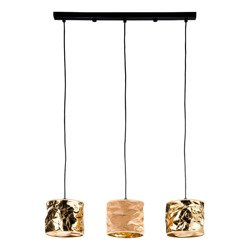 LAMPA WISZĄCA POTRÓJNA KOLOR ZŁOTY/BEŻOWY