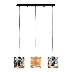 LAMPA WISZĄCA POTRÓJNA KOLOR SREBRNY/BEŻOWY